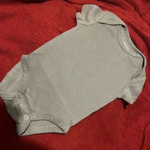 Grey Hanes Short Sleeve Onesie